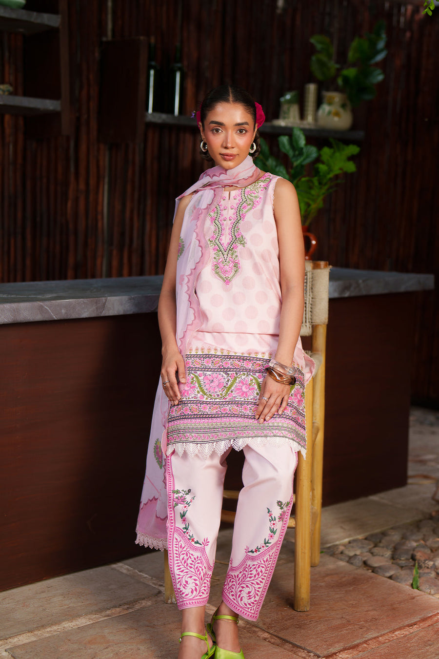 Saira Rizwan Laanem Embroidered Lawn Unstitched 3Pc Suit SRL26-05B AZURA