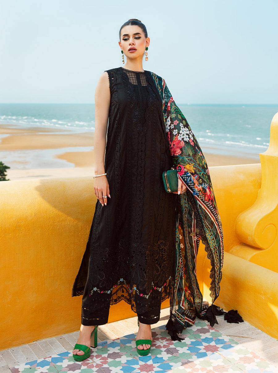 Saira Rizwan Embroidered Lawn Unstitched 3Pc Suit SRLL2-24-01 Ayzel