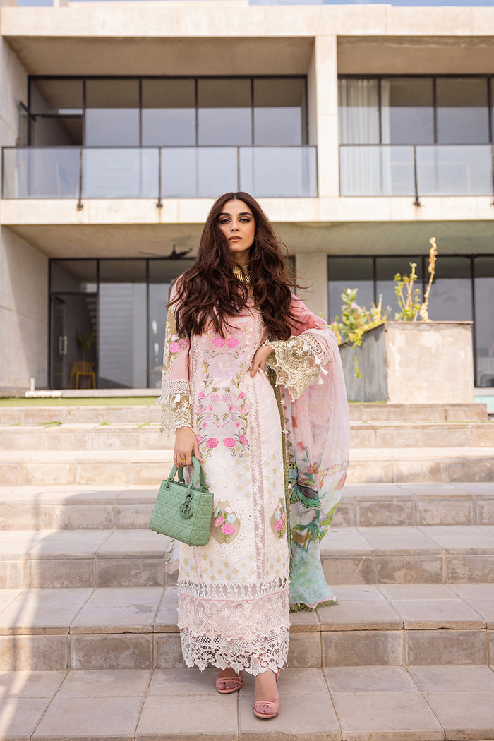Saira Rizwan Embroidered Luxury Lawn Unstitched 3Pc Suit SRLL24-01 LAUREL