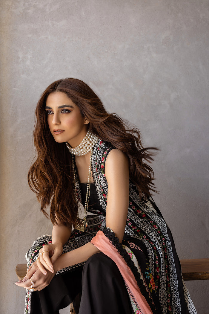 Saira Rizwan Embroidered Luxury Lawn Unstitched 3Pc Suit SRLL24-06 EMBER