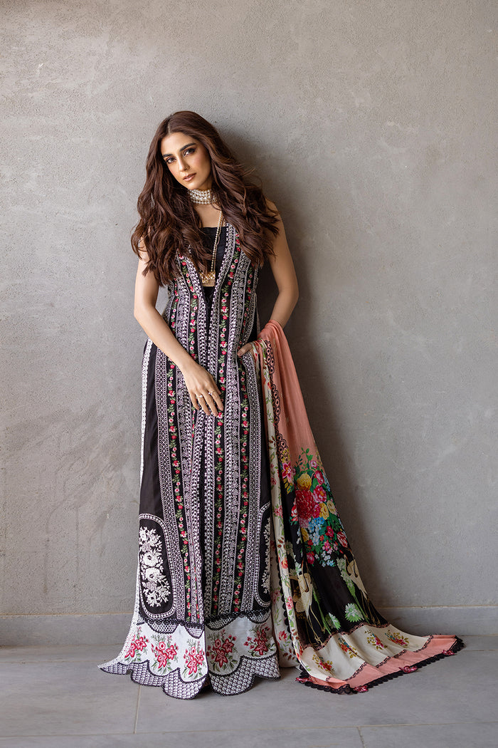 Saira Rizwan Embroidered Luxury Lawn Unstitched 3Pc Suit SRLL24-06 EMBER