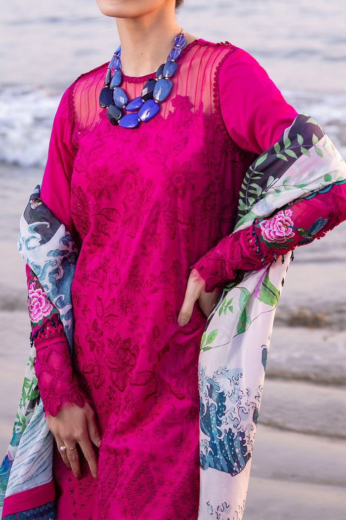 Saira Rizwan Embroidered Luxury Lawn Unstitched 3Pc Suit SRLL24-08 DAMASK