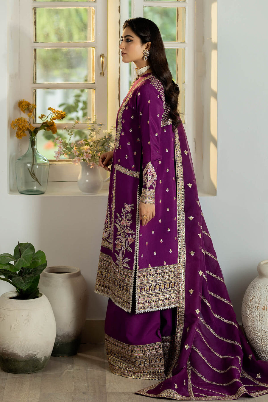 Jahaa'n Ara by Serene Embroidered Raw Silk Unstitched Suit SRS-02