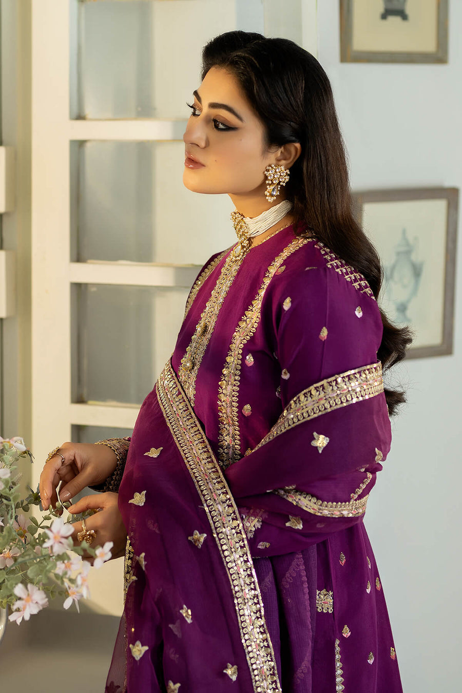 Jahaa'n Ara by Serene Embroidered Raw Silk Unstitched Suit SRS-02