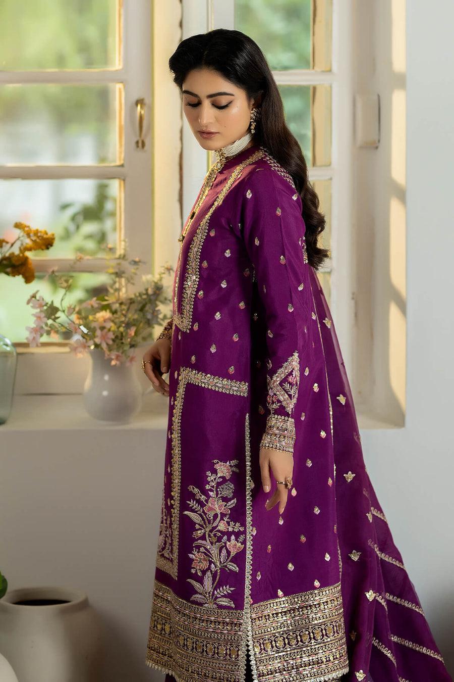 Jahaa'n Ara by Serene Embroidered Raw Silk Unstitched Suit SRS-02
