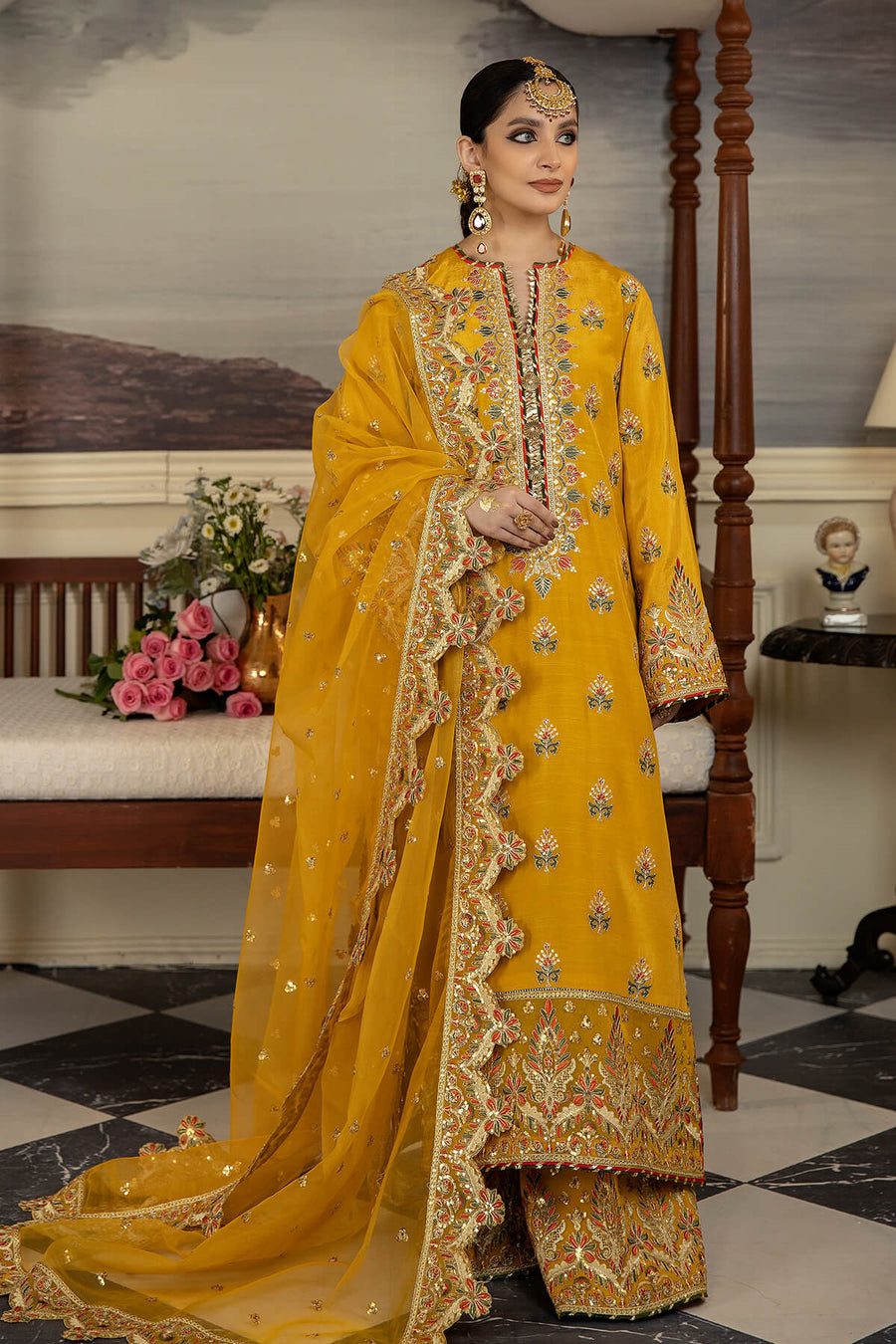 Jahaa'n Ara by Serene Embroidered Raw Silk Unstitched Suit SRS-04