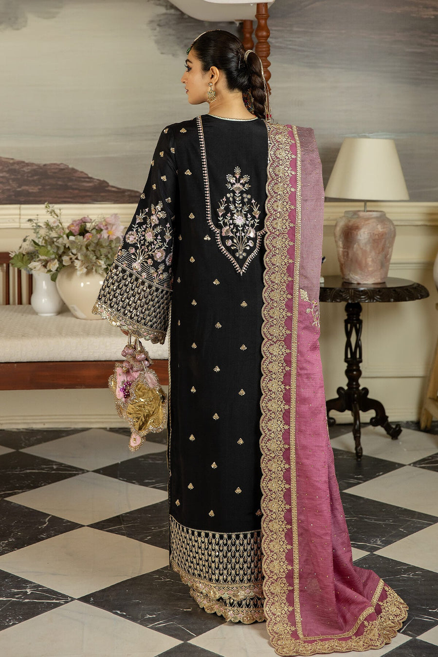 Jahaa'n Ara by Serene Embroidered Raw Silk Unstitched Suit SRS-08