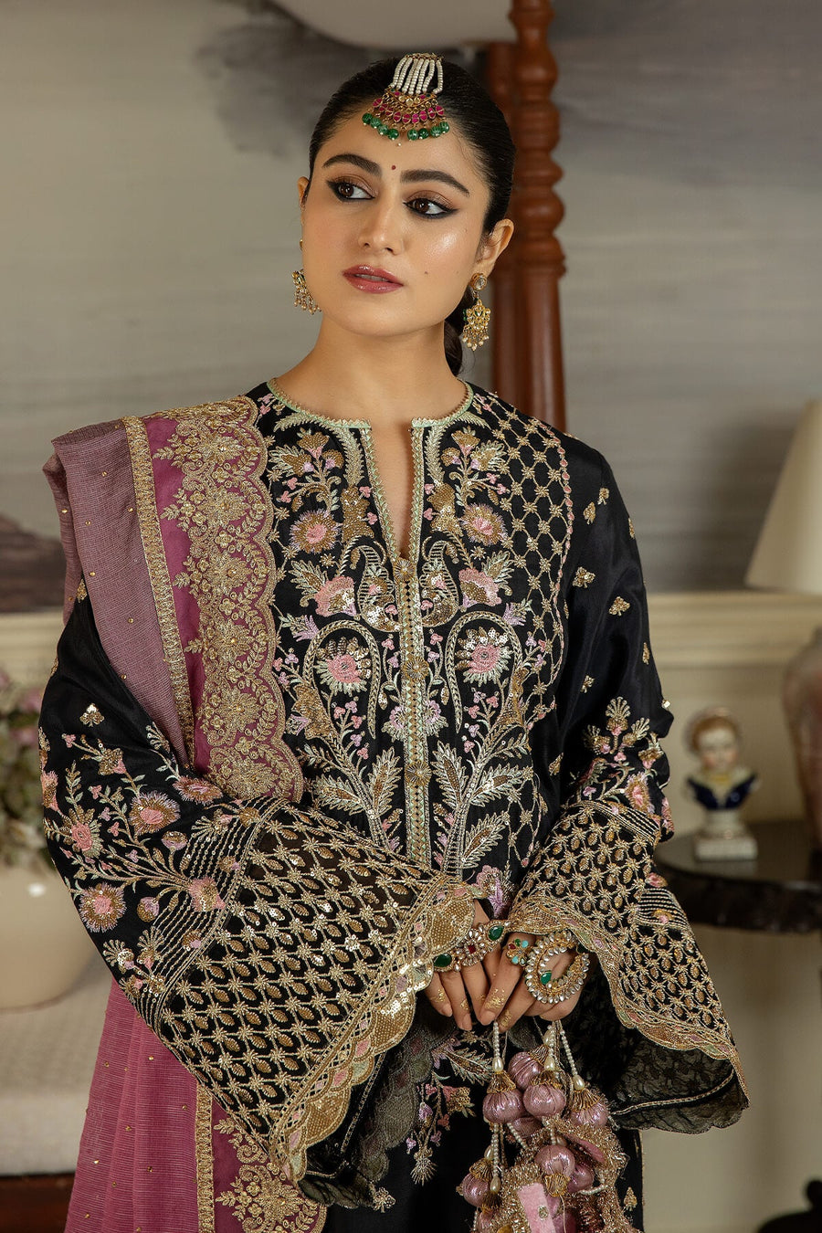 Jahaa'n Ara by Serene Embroidered Raw Silk Unstitched Suit SRS-08
