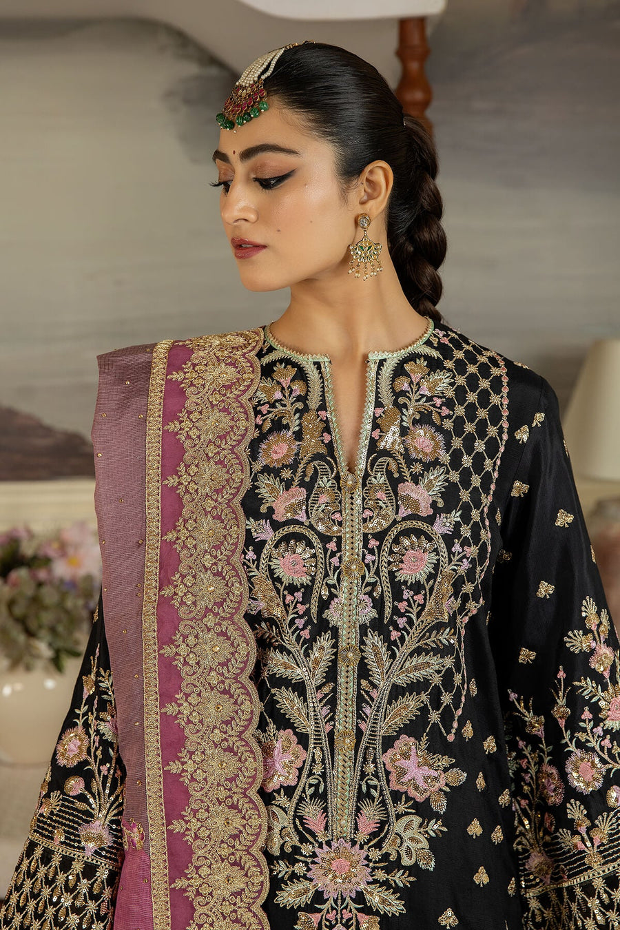 Jahaa'n Ara by Serene Embroidered Raw Silk Unstitched Suit SRS-08