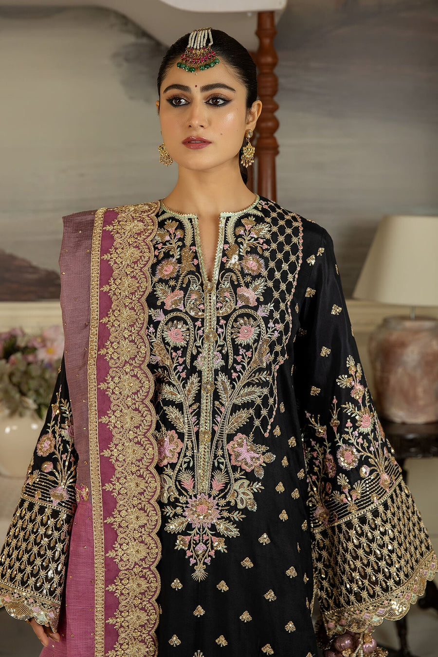 Jahaa'n Ara by Serene Embroidered Raw Silk Unstitched Suit SRS-08