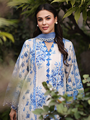 Vintage Flora by Manara Embroidered Lawn Unstitched 3Pc Suit SS-04 PORCELAIN