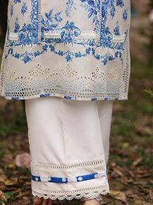 Vintage Flora by Manara Embroidered Lawn Unstitched 3Pc Suit SS-04 PORCELAIN