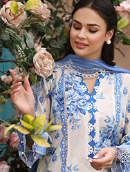 Vintage Flora by Manara Embroidered Lawn Unstitched 3Pc Suit SS-04 PORCELAIN