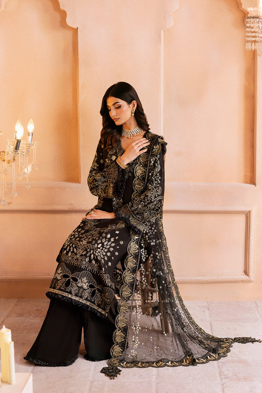 Ramsha Shehnai Embroidered Raw SIlk Unstitched 3Pc Suit SS-105
