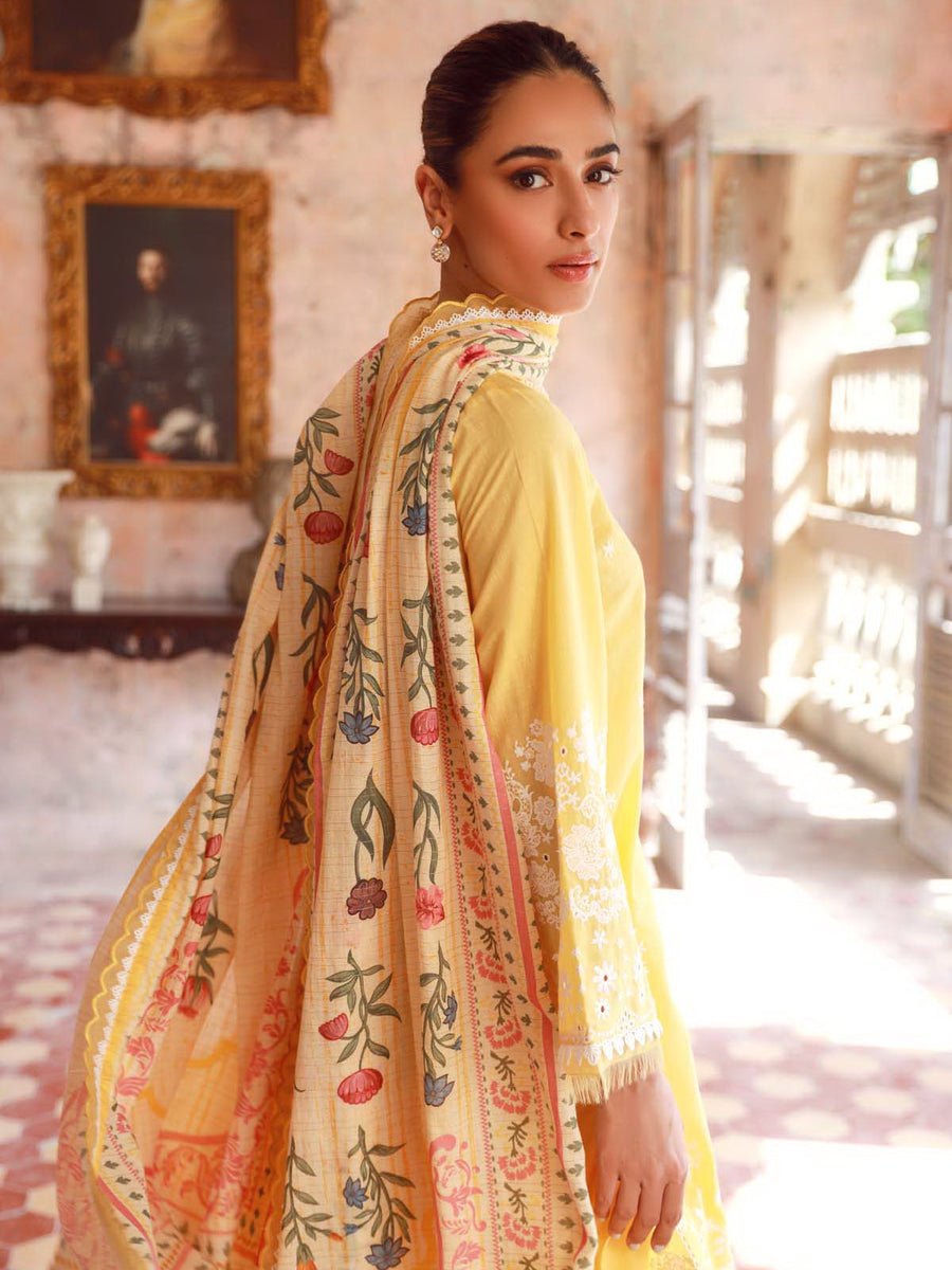 SAHAR Eid Edit Embroidered Slub Lawn Unstitched 3Pc Suit SSL-V3-23-21