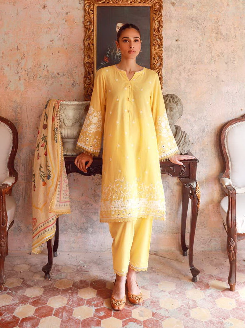 SAHAR Eid Edit Embroidered Slub Lawn Unstitched 3Pc Suit SSL-V3-23-21