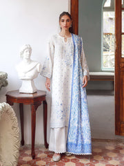 SAHAR Eid Edit Embroidered Slub Lawn Unstitched 3Pc Suit SSL-V3-23-23