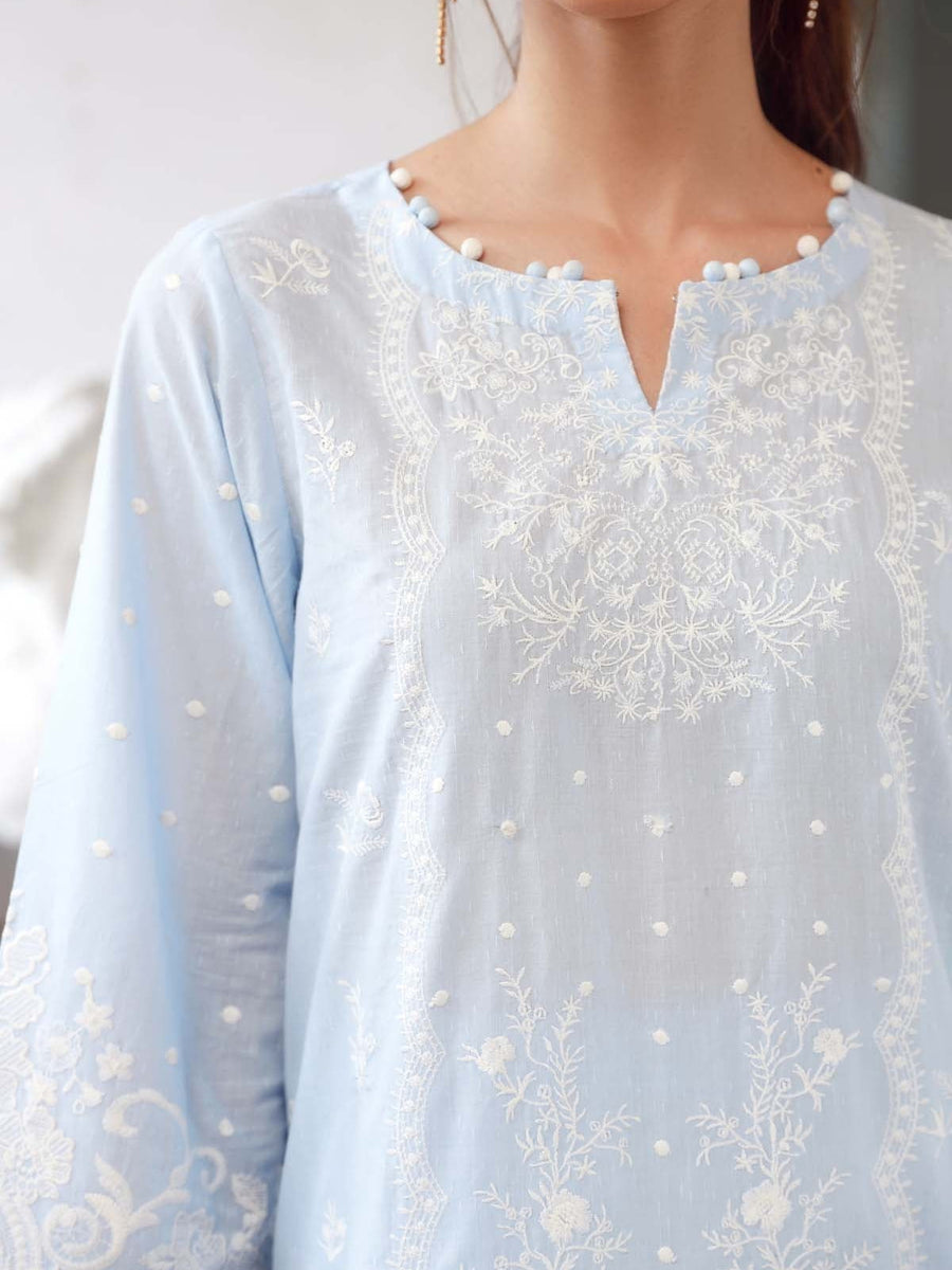 SAHAR Eid Edit Embroidered Slub Lawn Unstitched 3Pc Suit SSL-V3-23-26
