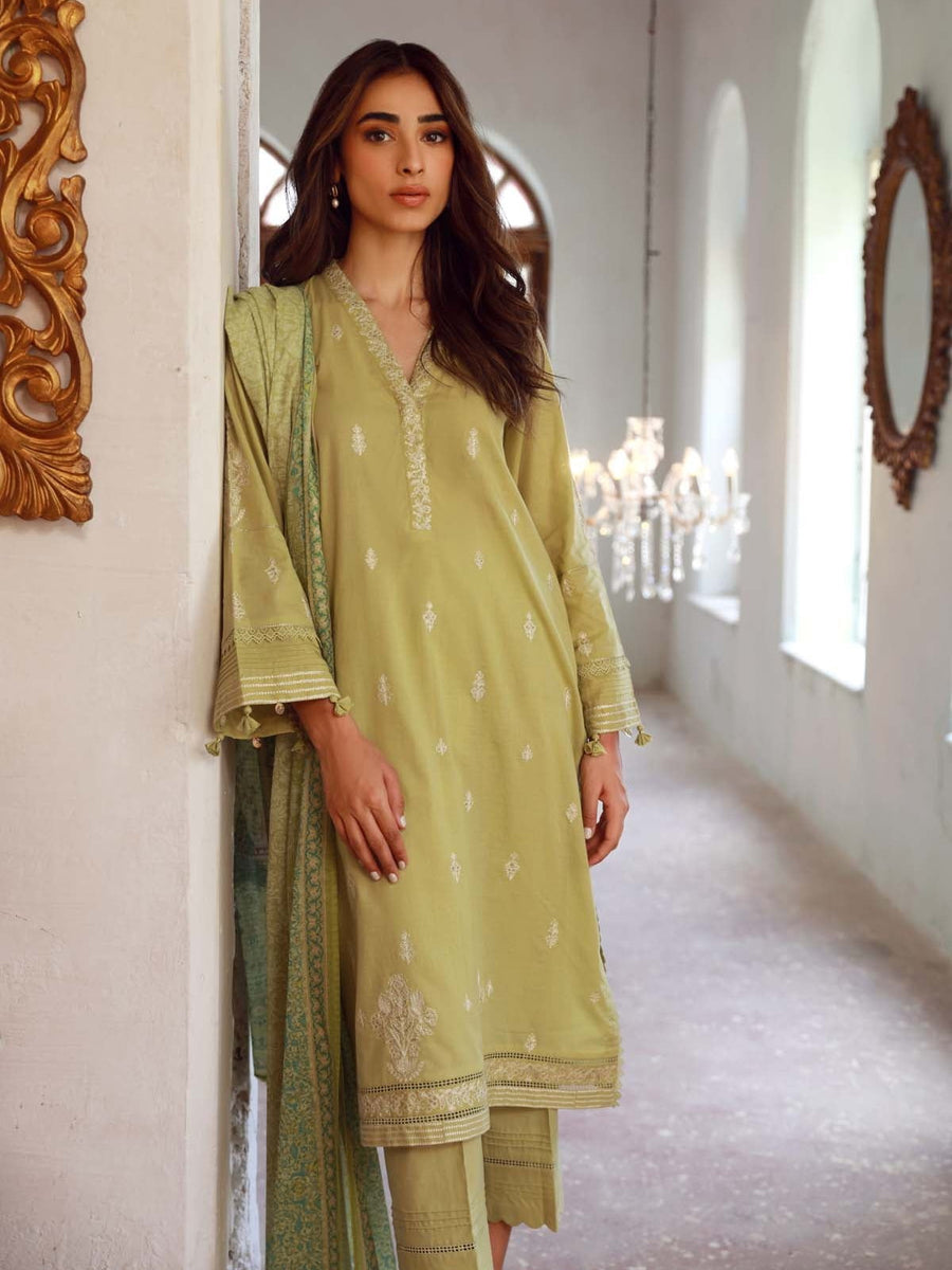 SAHAR Eid Edit Embroidered Slub Lawn Unstitched 3Pc Suit SSL-V3-23-27