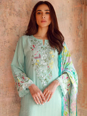 SAHAR Eid Edit Embroidered Slub Lawn Unstitched 3Pc Suit SSL-V3-23-29