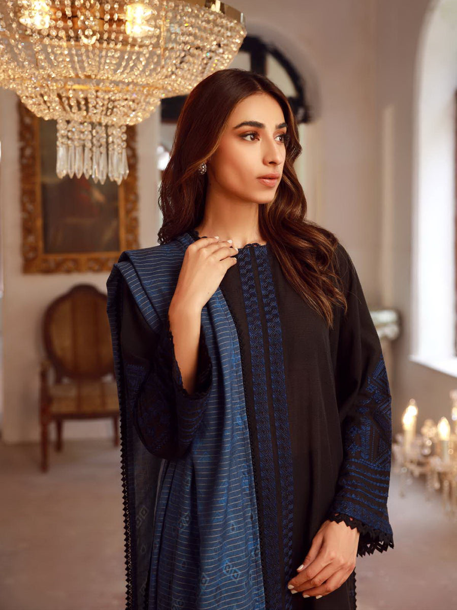 SAHAR Eid Edit Embroidered Slub Lawn Unstitched 3Pc Suit SSL-V3-23-30