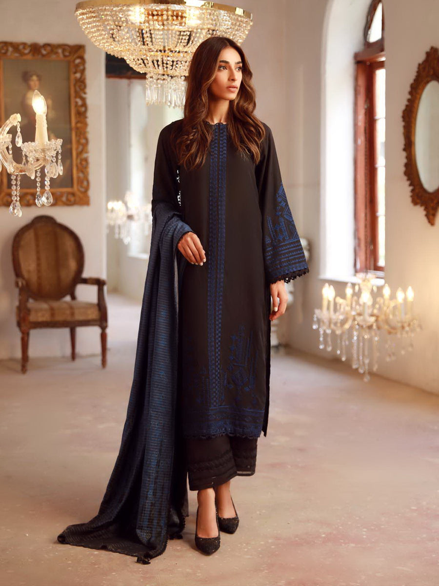 SAHAR Eid Edit Embroidered Slub Lawn Unstitched 3Pc Suit SSL-V3-23-30