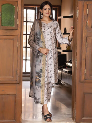 Regalia Salina Separates Mushk Unstitched Cambric 3 Piece Suit SSM-03