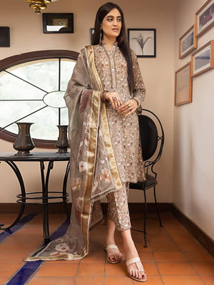 Regalia Salina Separates Mushk Unstitched Cambric 3 Piece Suit SSM-08