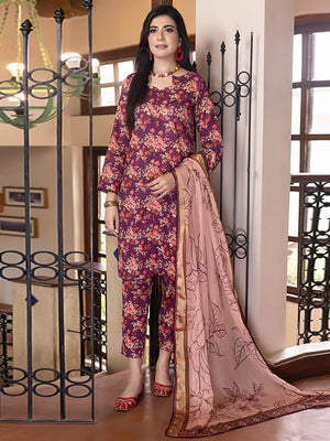 Regalia Salina Separates Mushk Unstitched Cambric 3 Piece Suit SSM-09