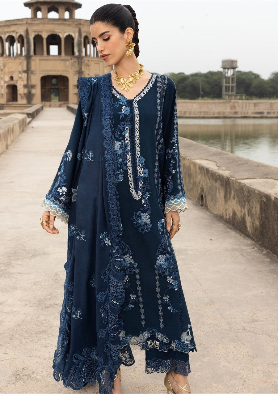Saira Shakira Embroidered Karandi Unstitched 3Pc Suit D-1A LILA