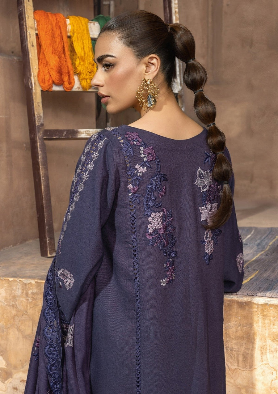 Saira Shakira Embroidered Karandi Unstitched 3Pc Suit D-1B LILA