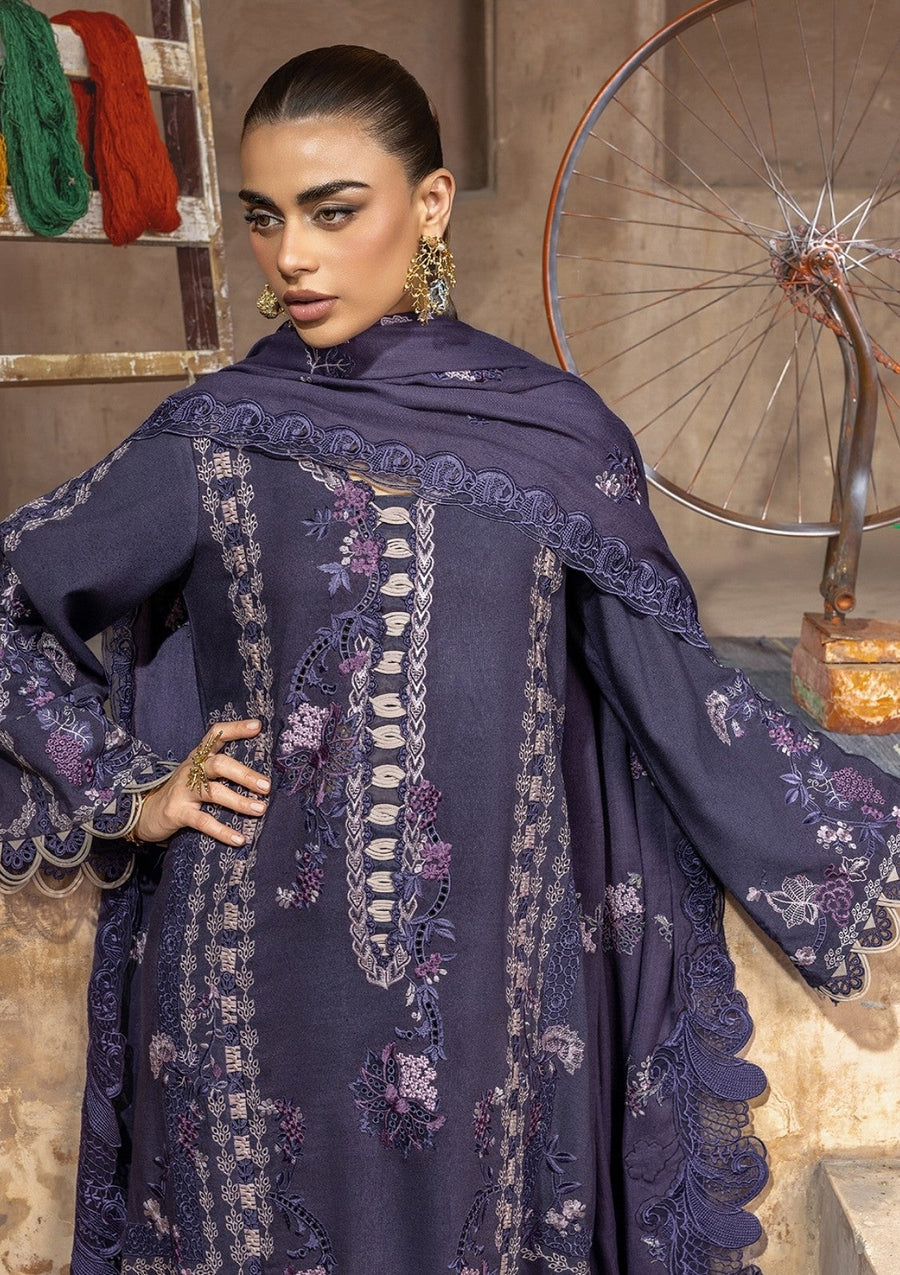 Saira Shakira Embroidered Karandi Unstitched 3Pc Suit D-1B LILA