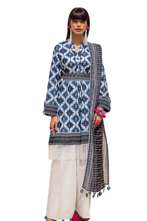 Gul Ahmed Printed Lawn Unstitched 3Pc Suit ST-42004