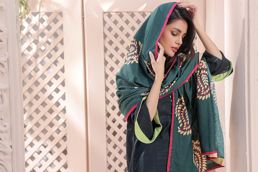 Feathers Digital Printed Khaddar Unstitched 3Pc Suit STARRY MIST-FT147