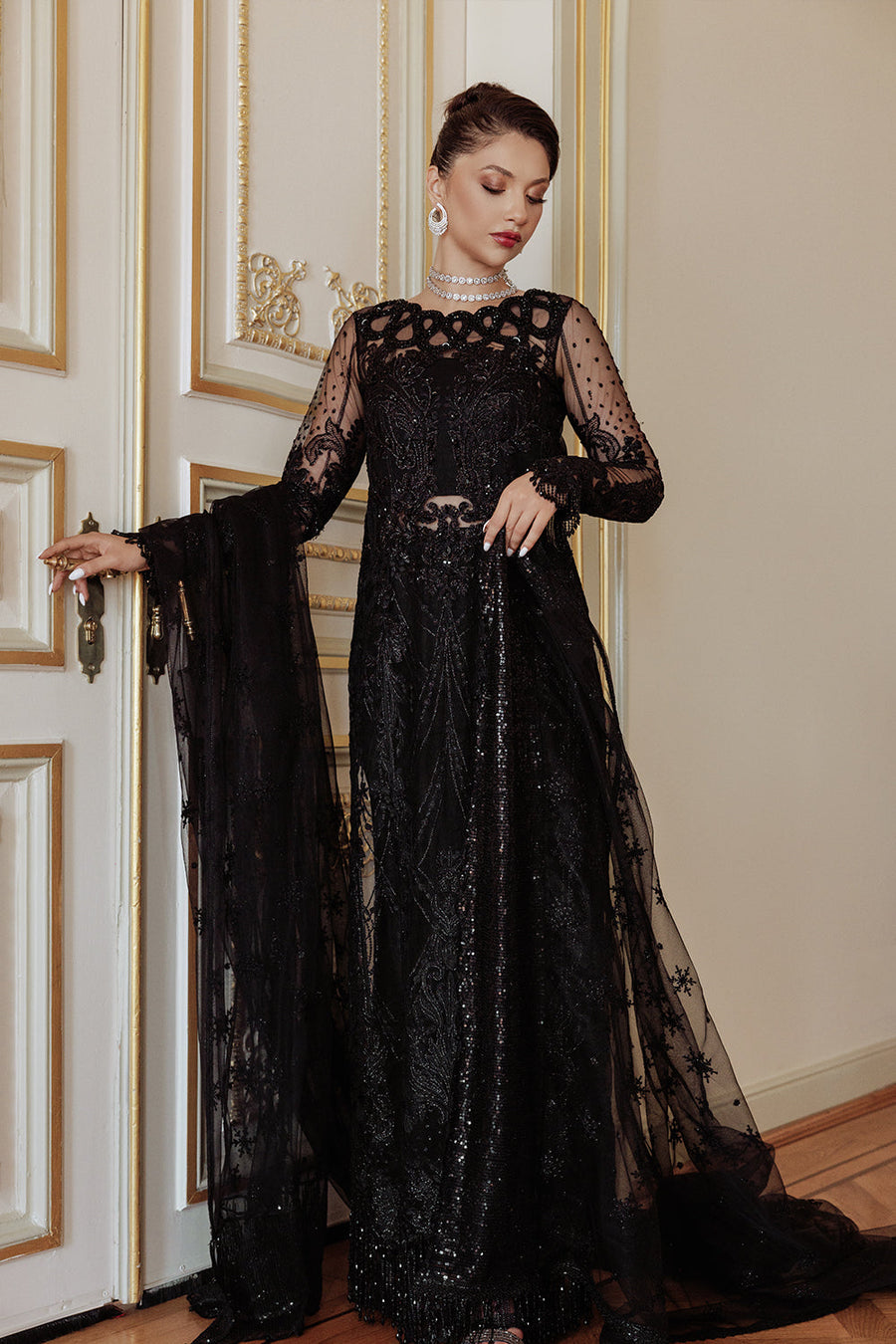 Lumiere By Saira Rizwan Embroidered Net Unstitched 3Pc Suit SR-05