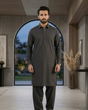 Crimson by Fabrieco Men's Unstitched Textured Blended Suit STL-04