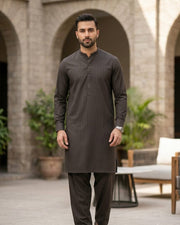 Crimson by Fabrieco Men's Unstitched Textured Blended Suit STL-06