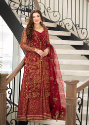 Maria Osama Khan Mystara Embroidered Organza Unstitched 3Pc Suit - Vanta