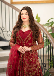 Maria Osama Khan Mystara Embroidered Organza Unstitched 3Pc Suit - Vanta