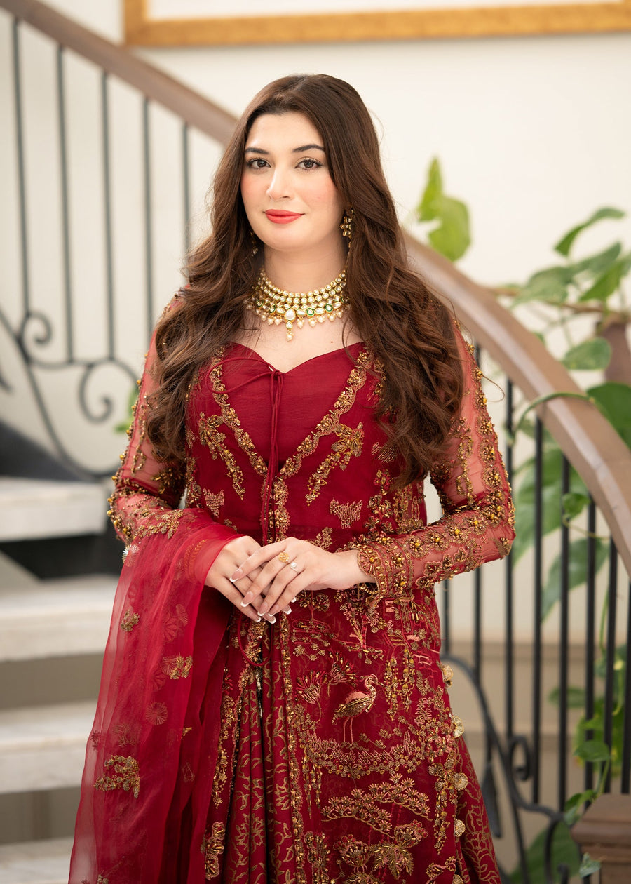 Maria Osama Khan Mystara Embroidered Organza Unstitched 3Pc Suit - Vanta