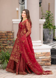 Maria Osama Khan Mystara Embroidered Organza Unstitched 3Pc Suit - Vanta