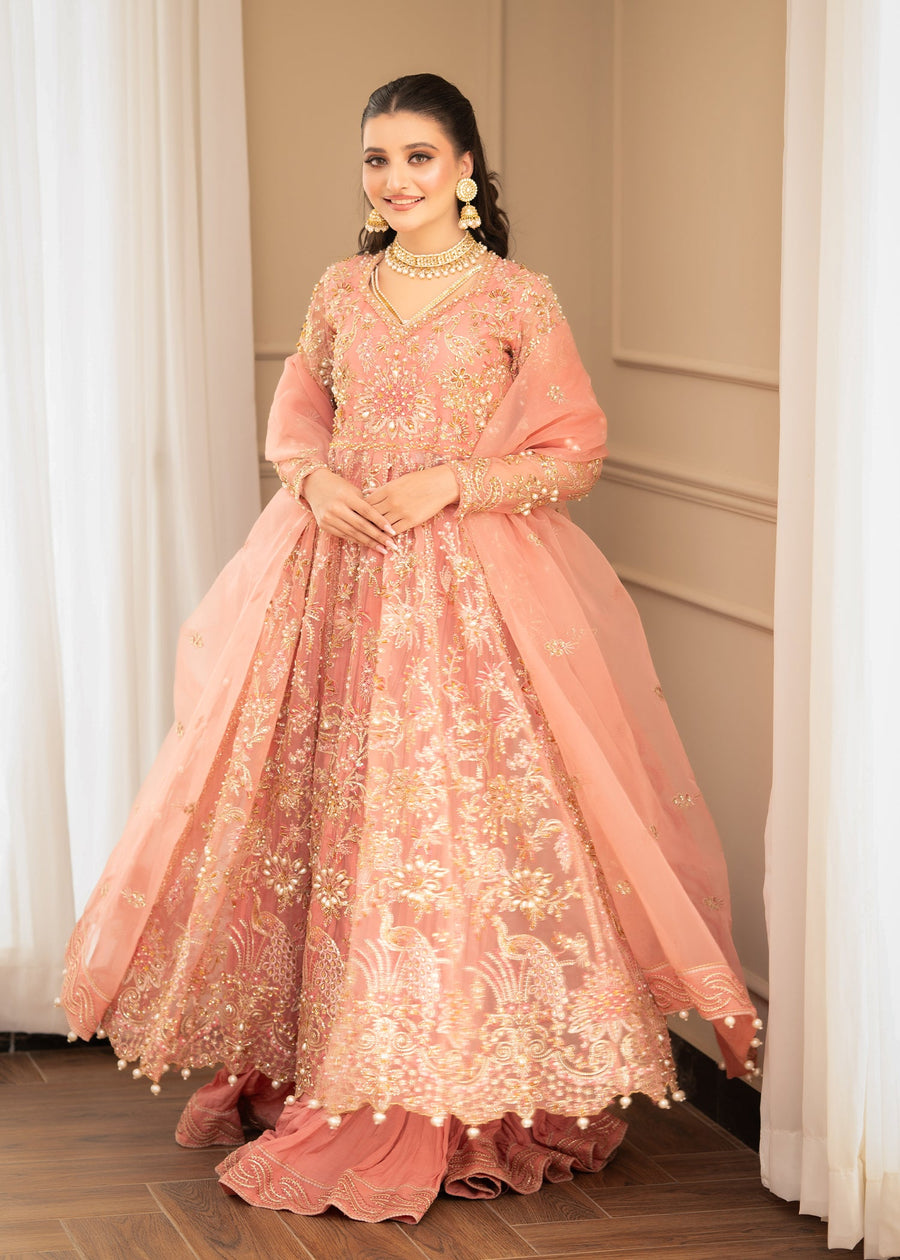 Maria Osama Khan Mystara Embroidered Organza Unstitched 3Pc Suit - Alera