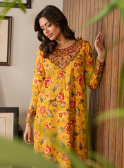 Faiza Faisal Lumiere Printed Khaddar Stitched 2Pc Suit - SUNLIT PETAL