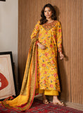 Faiza Faisal Lumiere Printed Khaddar Stitched 2Pc Suit - SUNLIT PETAL