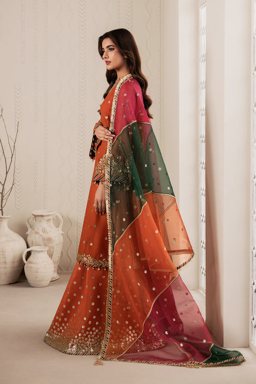 Zarif Bayaan Embroidered Luxury Chiffon Unstitched 3Pc Suit - SUNOOR