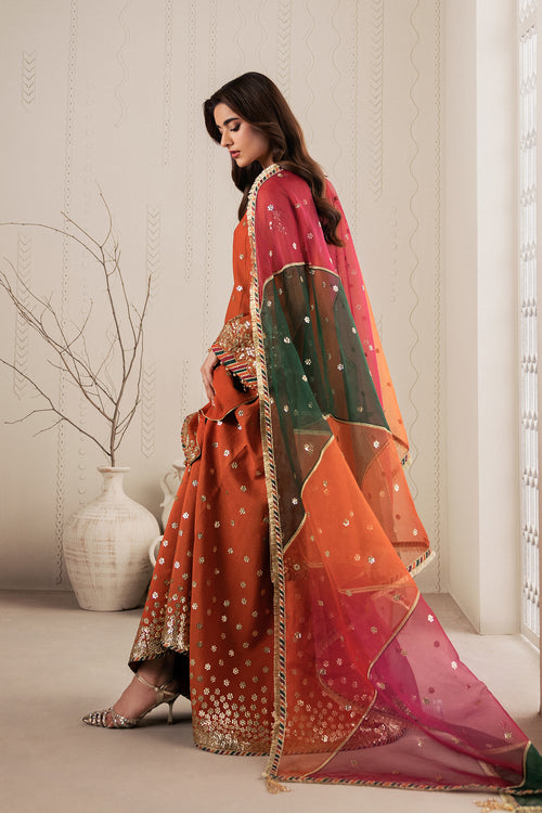 Zarif Bayaan Embroidered Luxury Chiffon Unstitched 3Pc Suit - SUNOOR