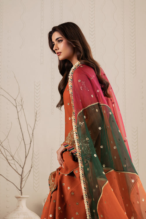 Zarif Bayaan Embroidered Luxury Chiffon Unstitched 3Pc Suit - SUNOOR