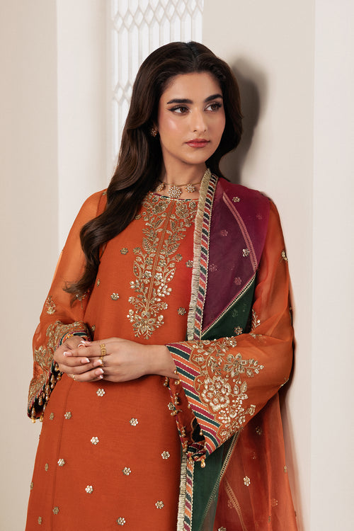 Zarif Bayaan Embroidered Luxury Chiffon Unstitched 3Pc Suit - SUNOOR