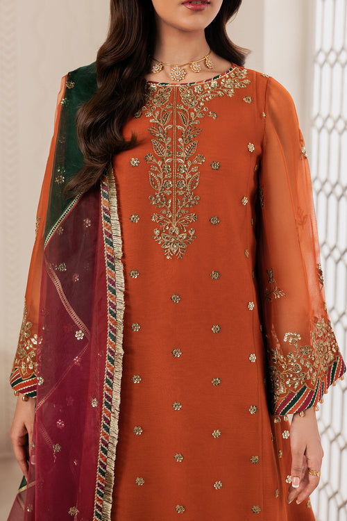 Zarif Bayaan Embroidered Luxury Chiffon Unstitched 3Pc Suit - SUNOOR
