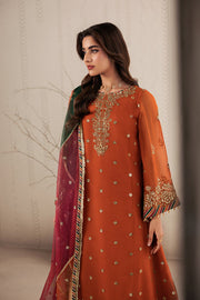 Zarif Bayaan Embroidered Luxury Chiffon Unstitched 3Pc Suit - SUNOOR